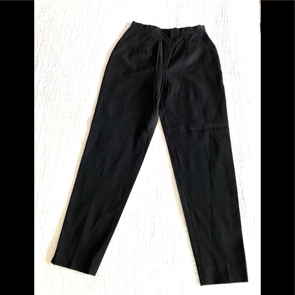 NWT VTG Henri Bendel black cotton high waisted pant